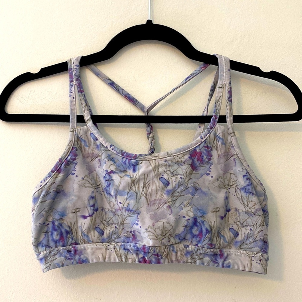 Floral Sports Bra, Size M, Cute Braid Back Detail, Great Condition